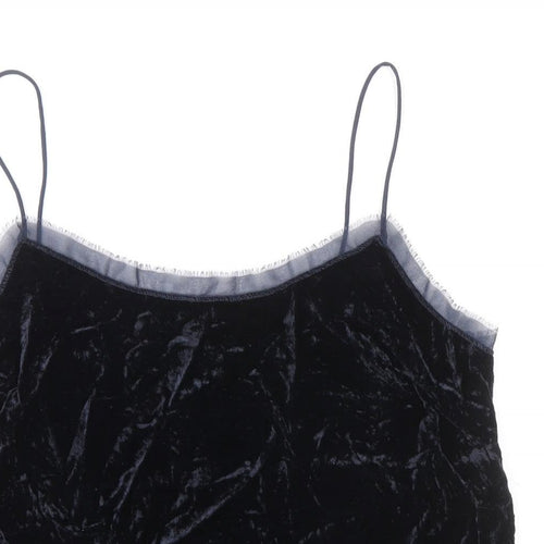 H&M Womens Black Viscose Basic Tank Size 12 Round Neck