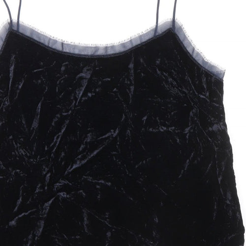 H&M Womens Black Viscose Basic Tank Size 12 Round Neck