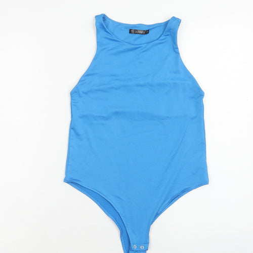 Dunnes Stores Womens Blue Polyester Bodysuit One-Piece Size S Snap