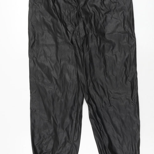 ASOS Womens Black Polyurethane Cargo Trousers Size 8 Regular