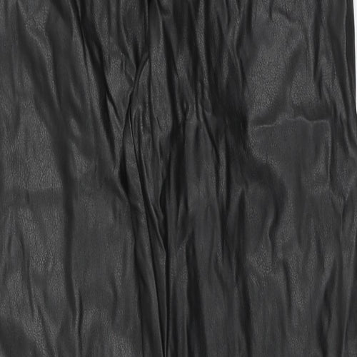 ASOS Womens Black Polyurethane Cargo Trousers Size 8 Regular