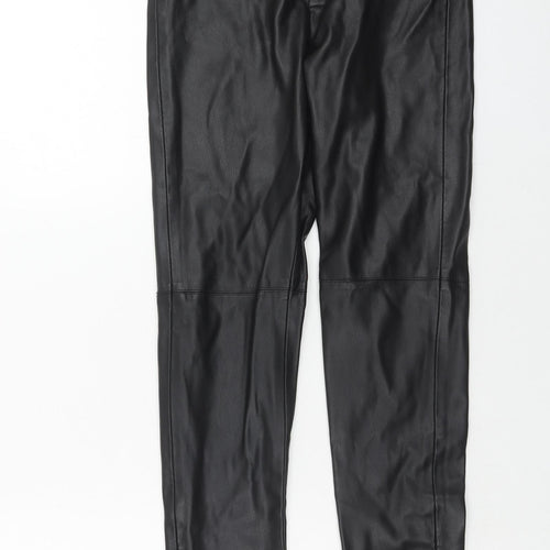 Zara Womens Black Polyester Trousers Size S Regular Zip