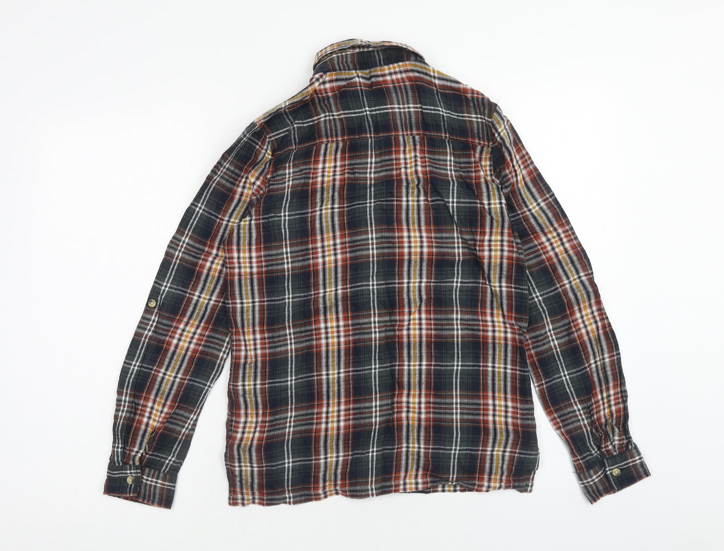 Primark Womens Multicoloured Plaid Cotton Basic Button-Up Size 6 Collared
