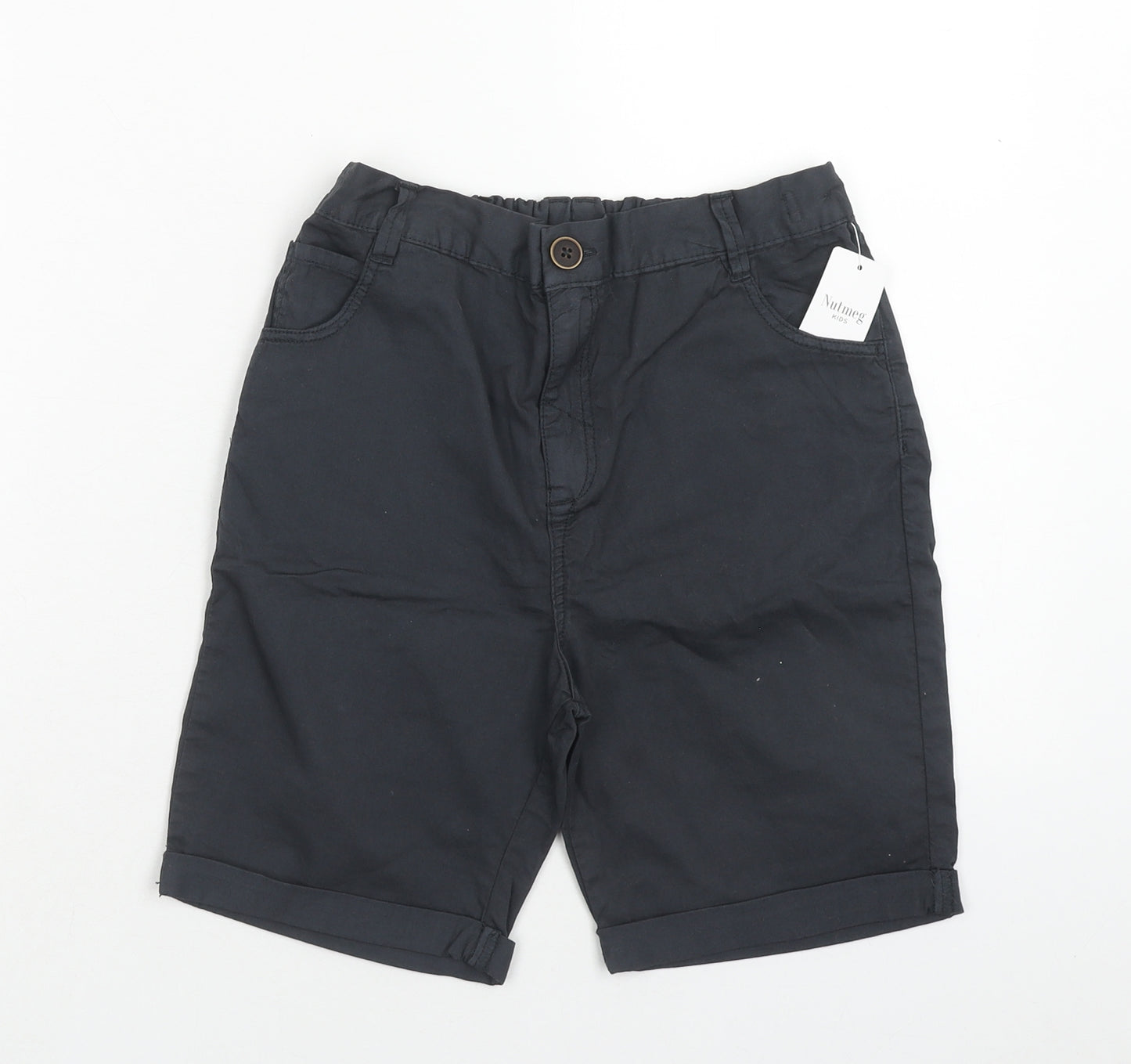Nutmeg Boys Blue Cotton Chino Shorts Size 10-11 Years Regular Zip