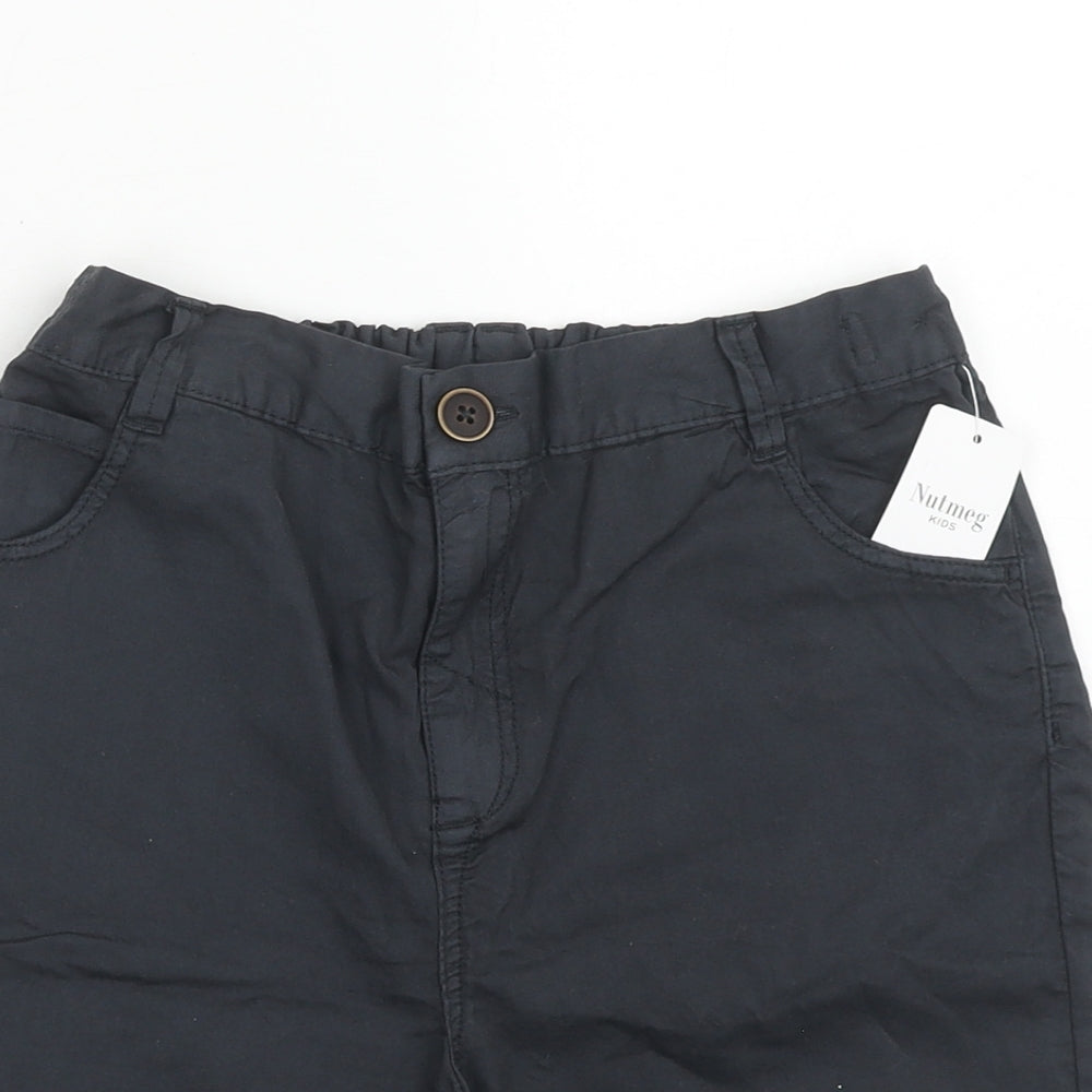 Nutmeg Boys Blue Cotton Chino Shorts Size 10-11 Years Regular Zip