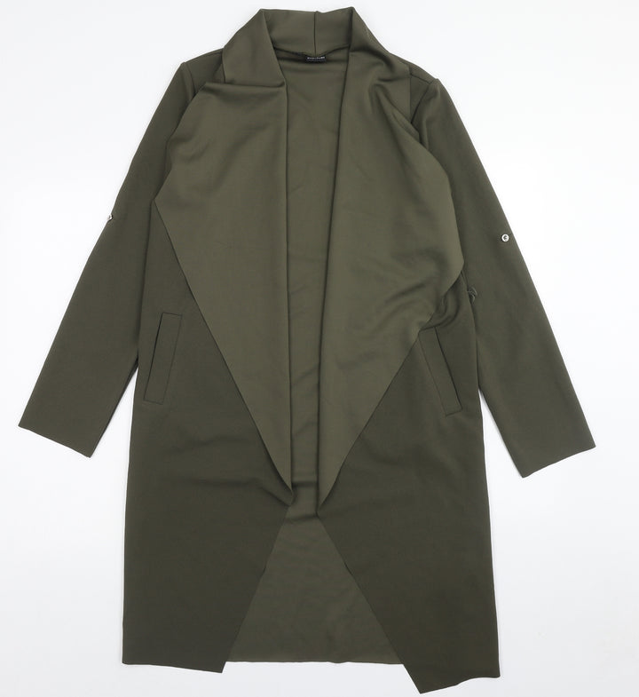 Body + Flirt Womens Green Overcoat Coat Size M