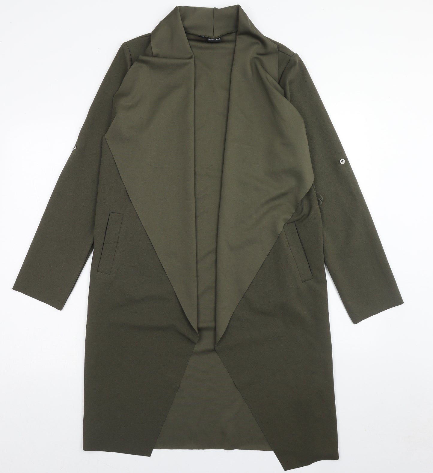 Body + Flirt Womens Green Overcoat Coat Size M