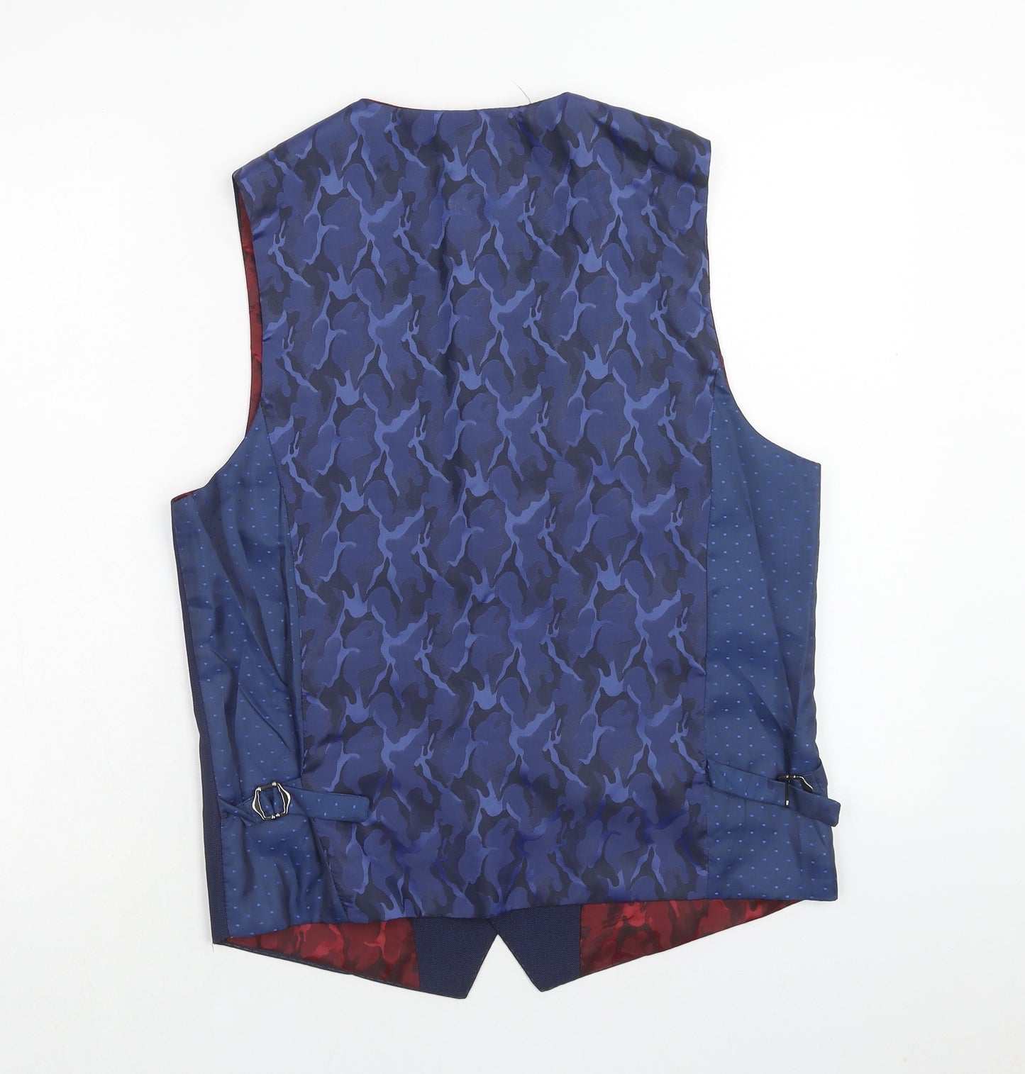 Marc Darcy Mens Blue Polyester Jacket Suit Waistcoat Size 40