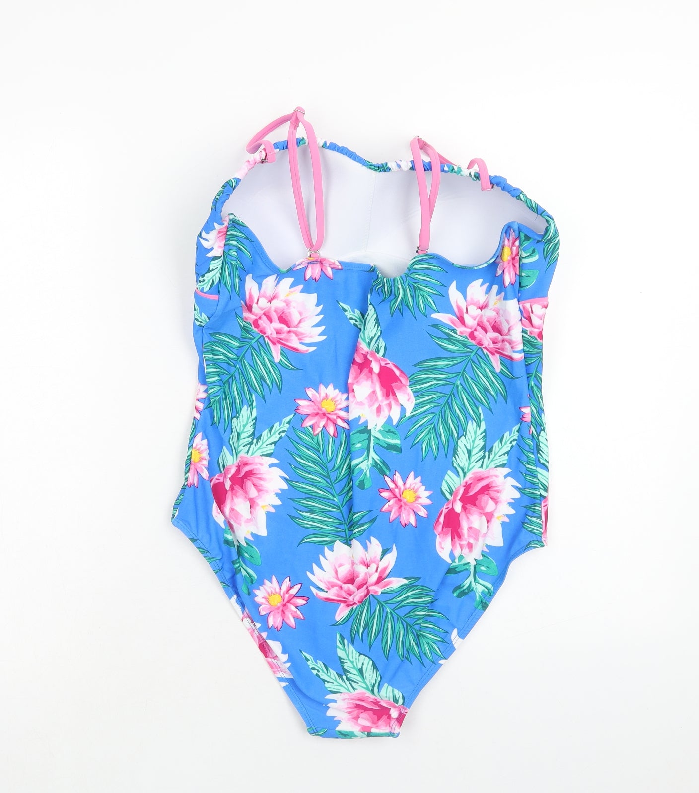 B.YOU Womens Blue Floral Polyamide One Piece Size 18