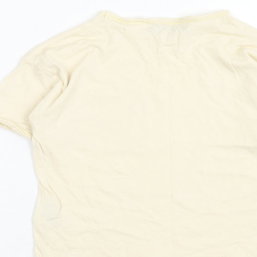 Zara Boys Ivory Cotton Basic T-Shirt Size 2XL Round Neck Pullover