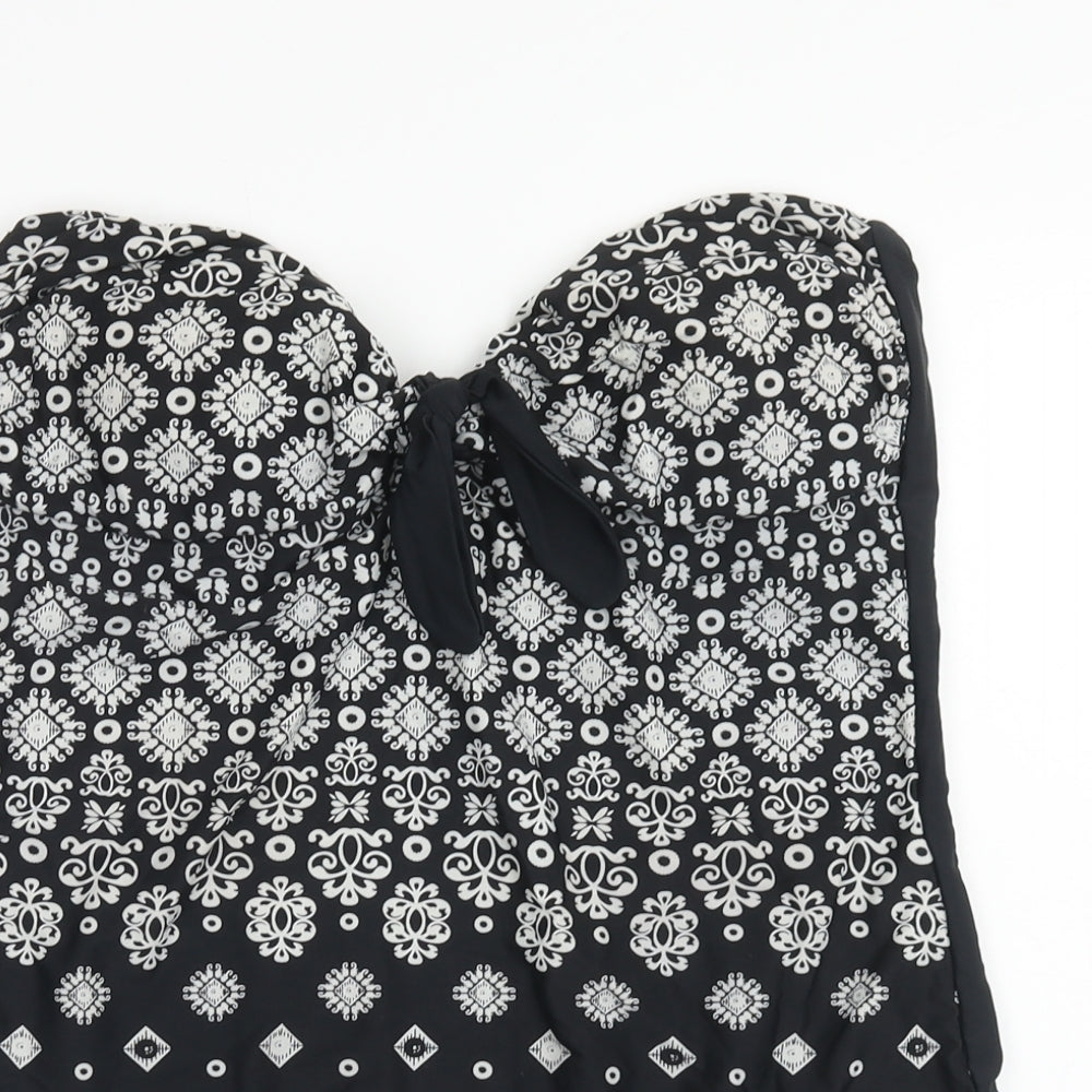 George Womens Black Geometric Polyamide One Piece Size 16
