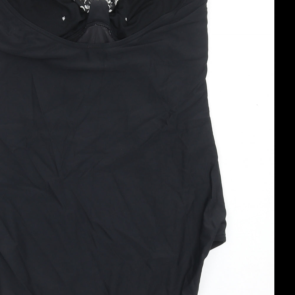 George Womens Black Geometric Polyamide One Piece Size 16