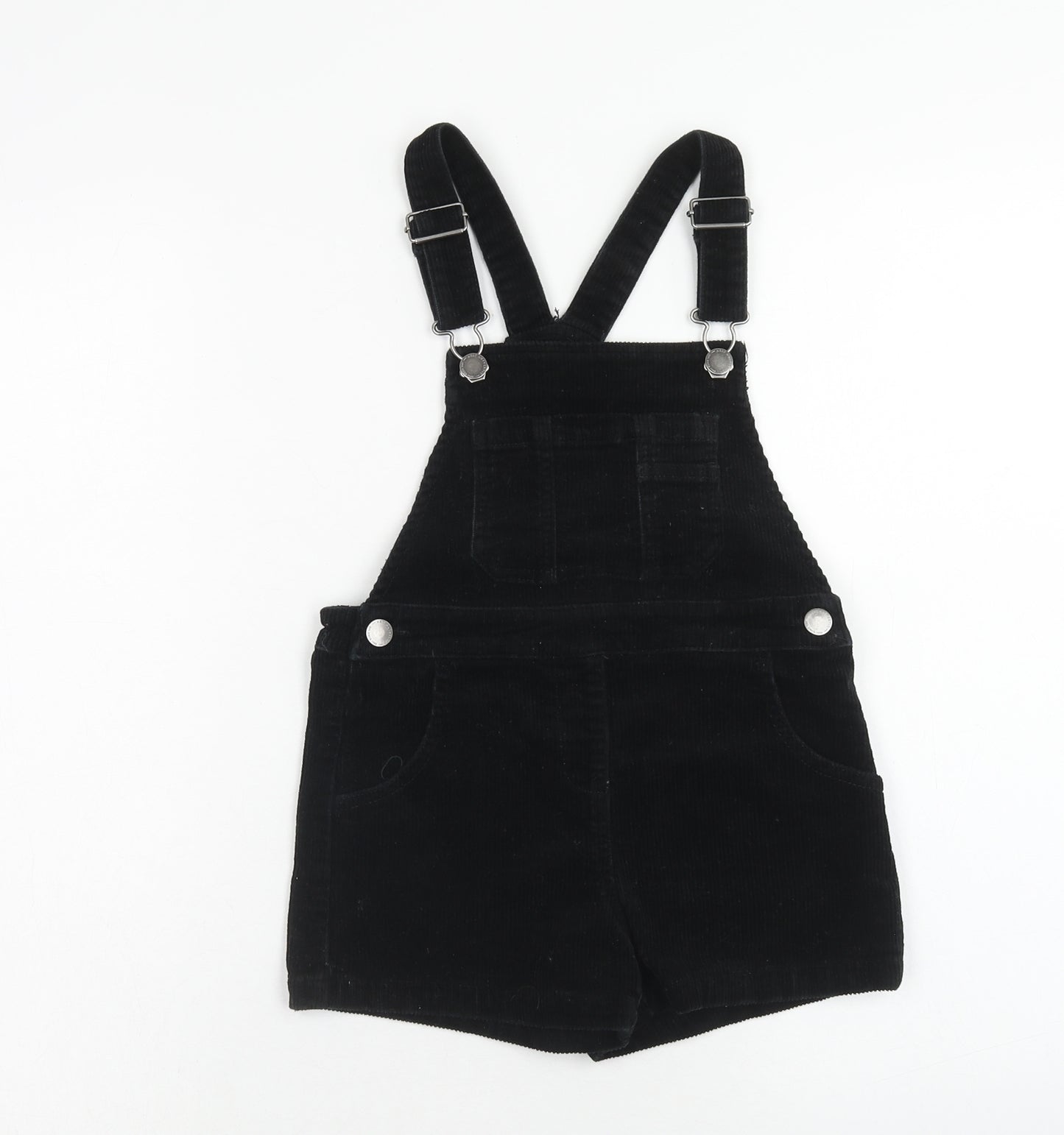 NEXT Girls Black Cotton Dungaree One-Piece Size 6 Years Button