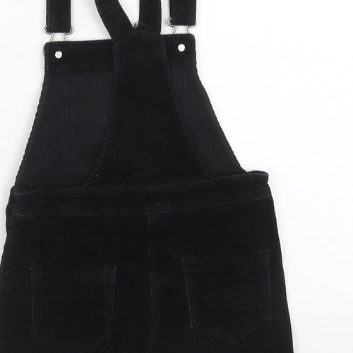 NEXT Girls Black Cotton Dungaree One-Piece Size 6 Years Button