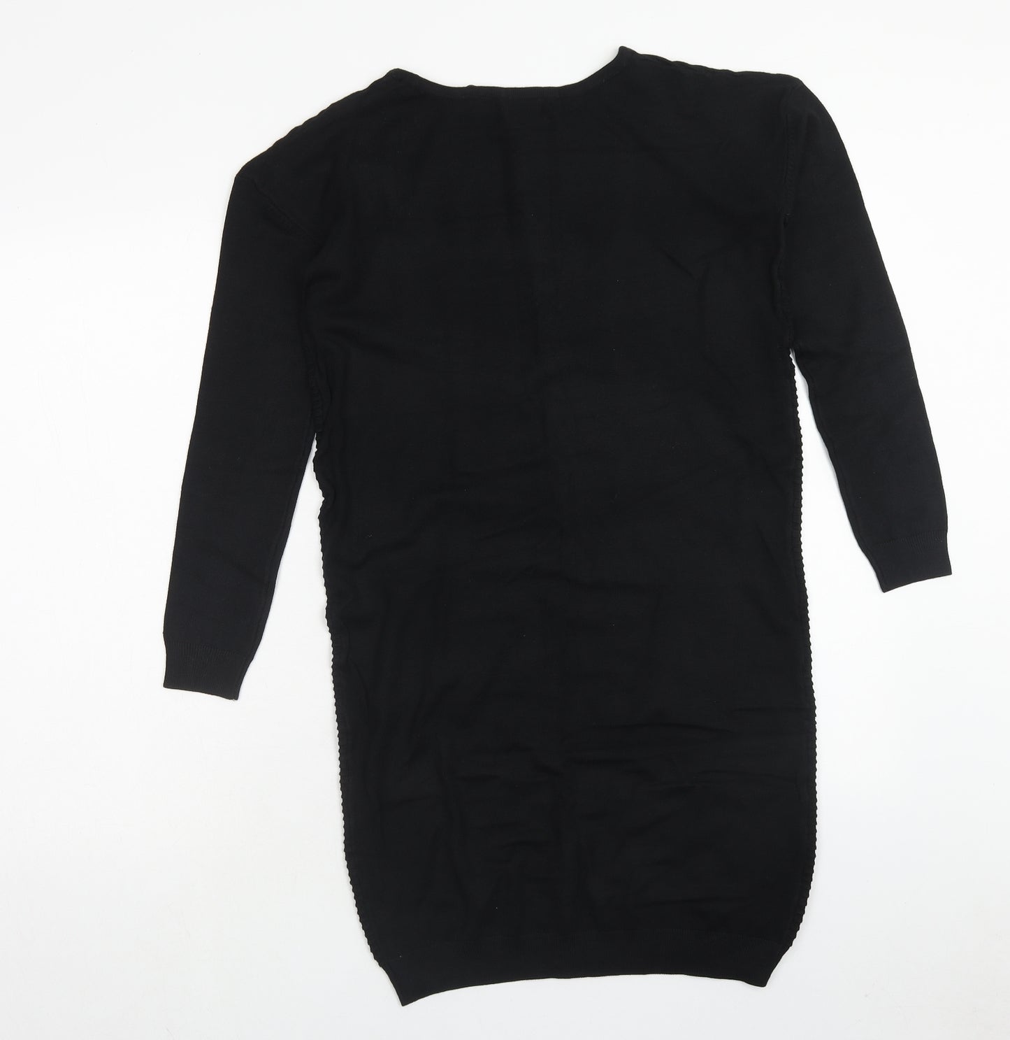 Firetrap Womens Black Viscose Jumper Dress Size 8 Round Neck Pullover