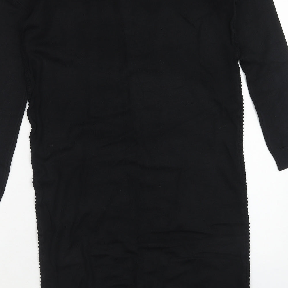 Firetrap Womens Black Viscose Jumper Dress Size 8 Round Neck Pullover