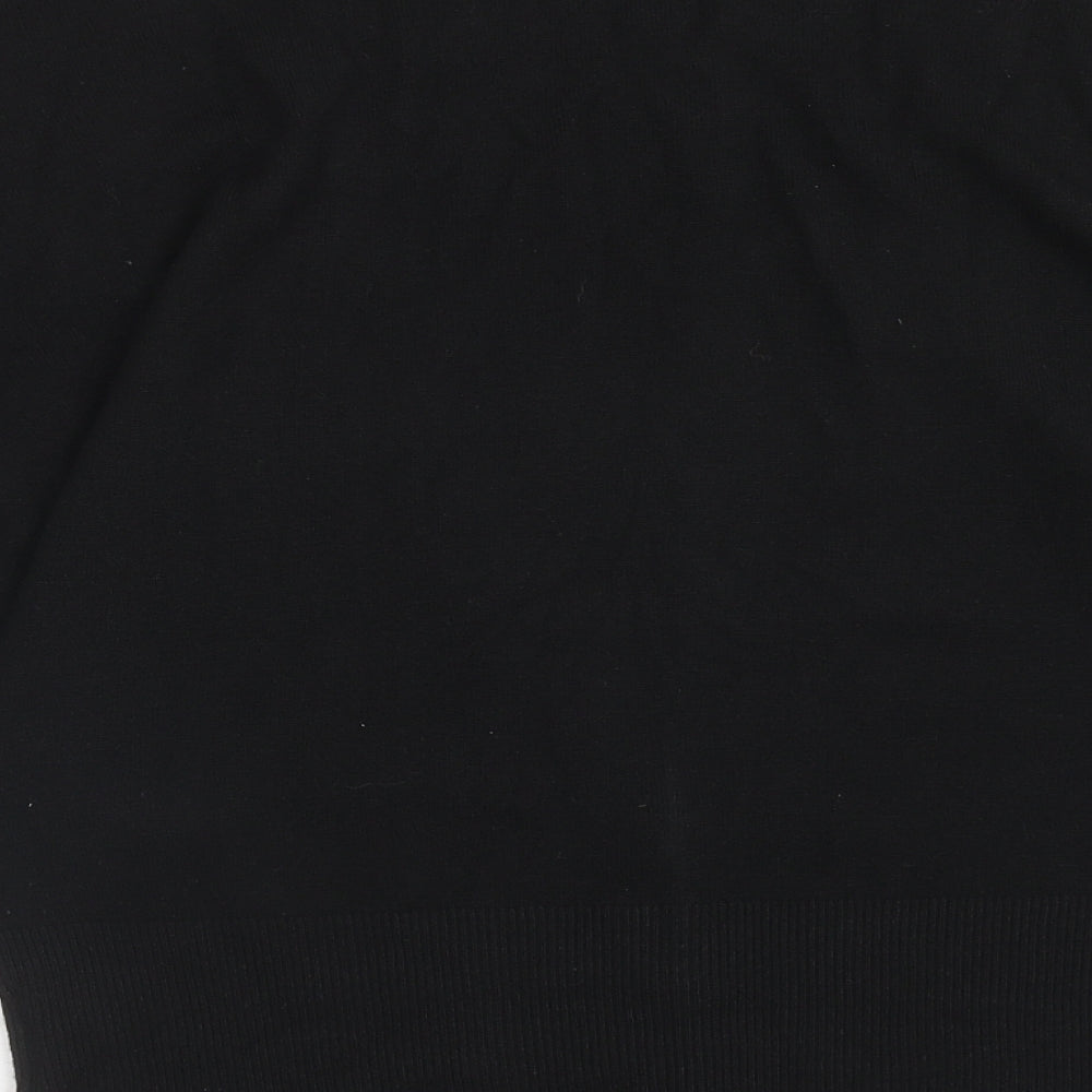 Editions Womens Black V-Neck Acrylic Cardigan Jumper Size 14