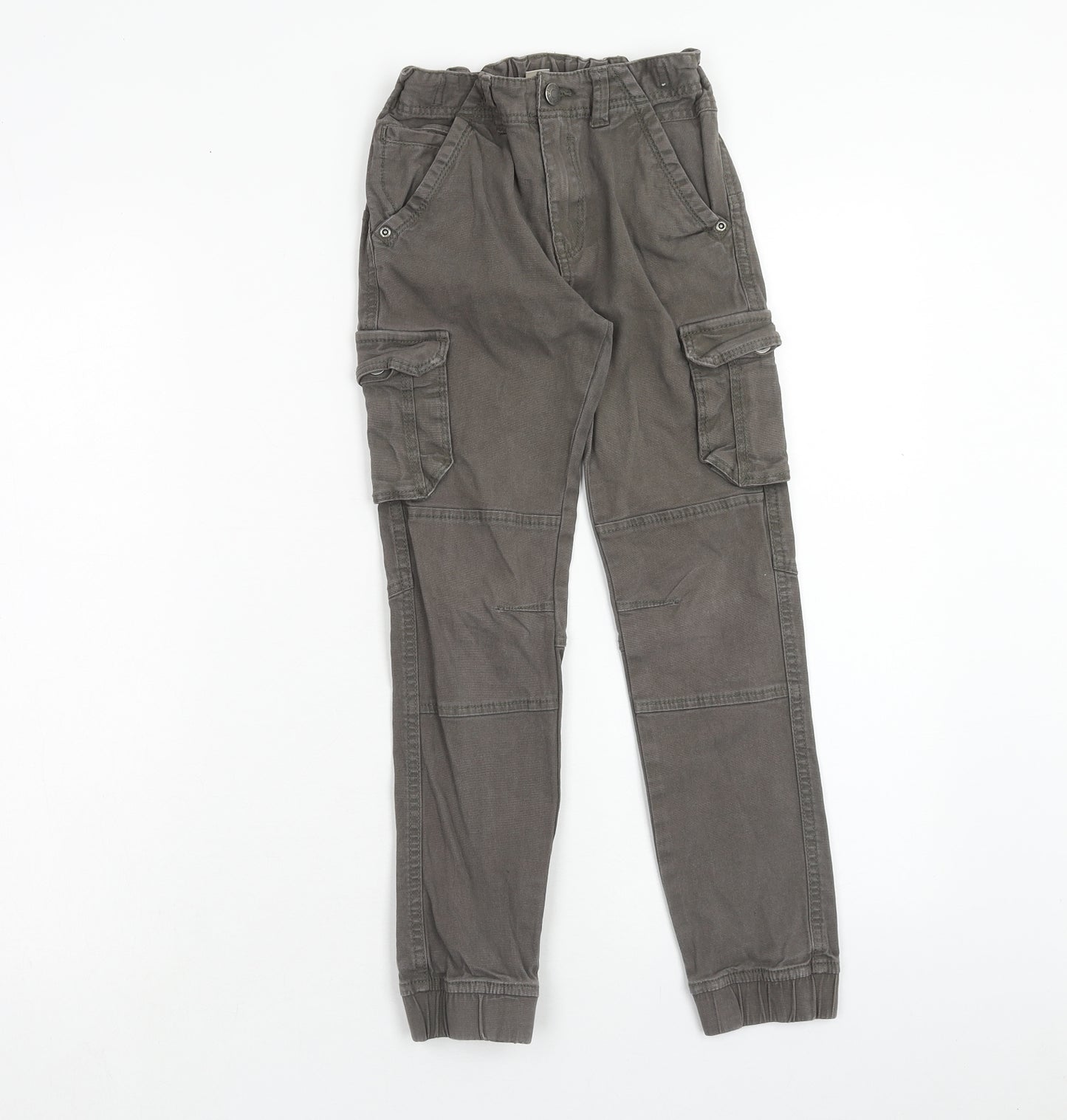 TU Boys Green Cotton Jogger Trousers Size 8 Years Regular Zip