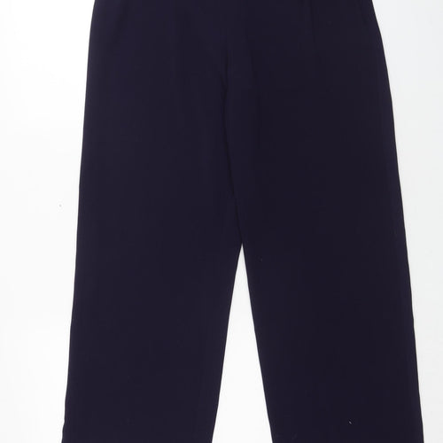 BHS Womens Blue Polyester Trousers Size 14 Regular Zip