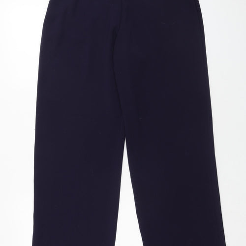 BHS Womens Blue Polyester Trousers Size 14 Regular Zip
