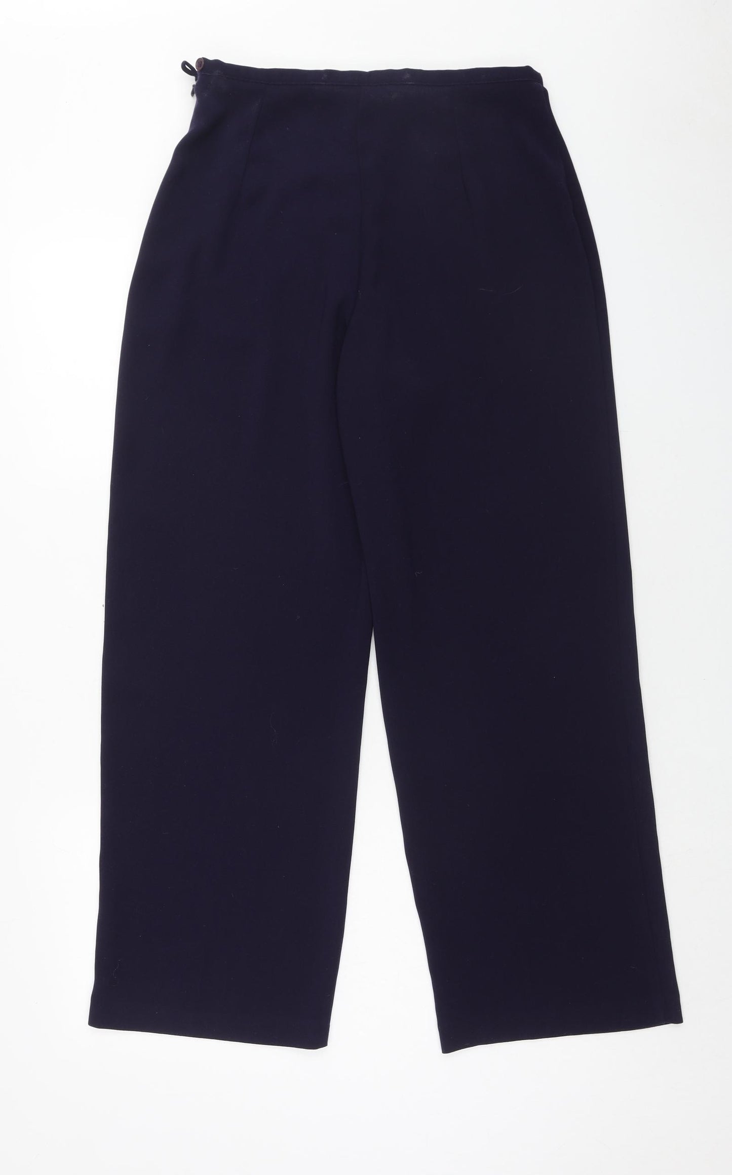 BHS Womens Blue Polyester Trousers Size 14 Regular Zip