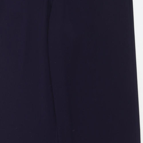 BHS Womens Blue Polyester Trousers Size 14 Regular Zip
