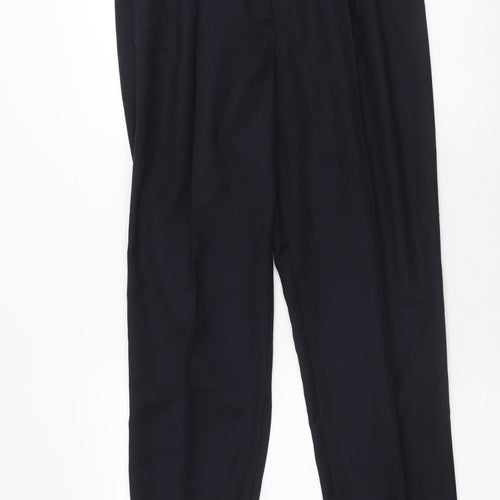 Smith Signature Mens Blue Polyester Dress Pants Trousers Size 30 in Regular Zip