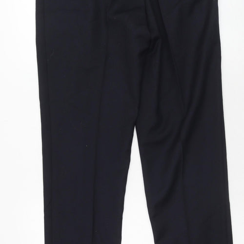 Smith Signature Mens Blue Polyester Dress Pants Trousers Size 30 in Regular Zip