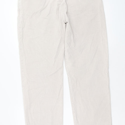 Preworn Womens Beige Cotton Trousers Size 30 in Regular Zip