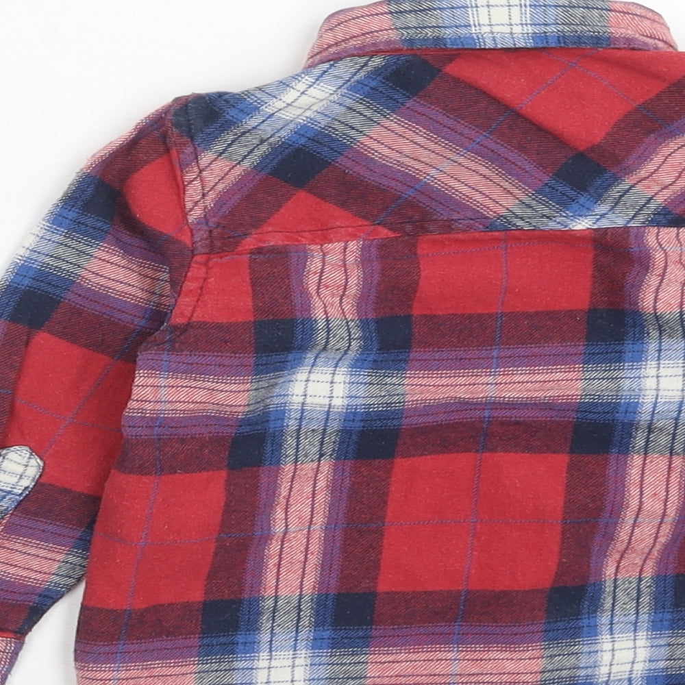 TU Boys Red Plaid Cotton Basic Button-Up Size 2 Years Collared Button