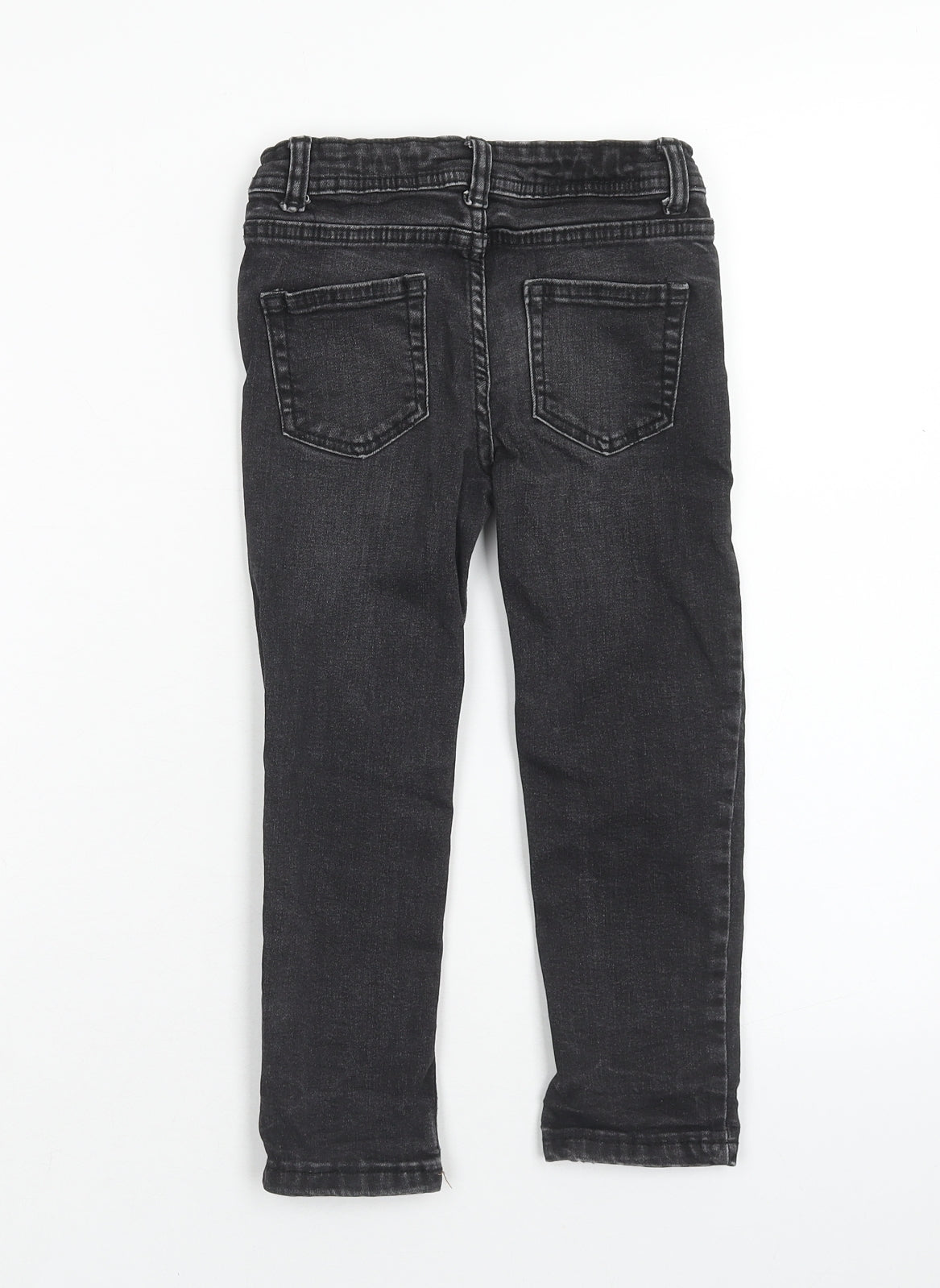 Denim & Co. Boys Black Cotton Skinny Jeans Size 4-5 Years Slim Button