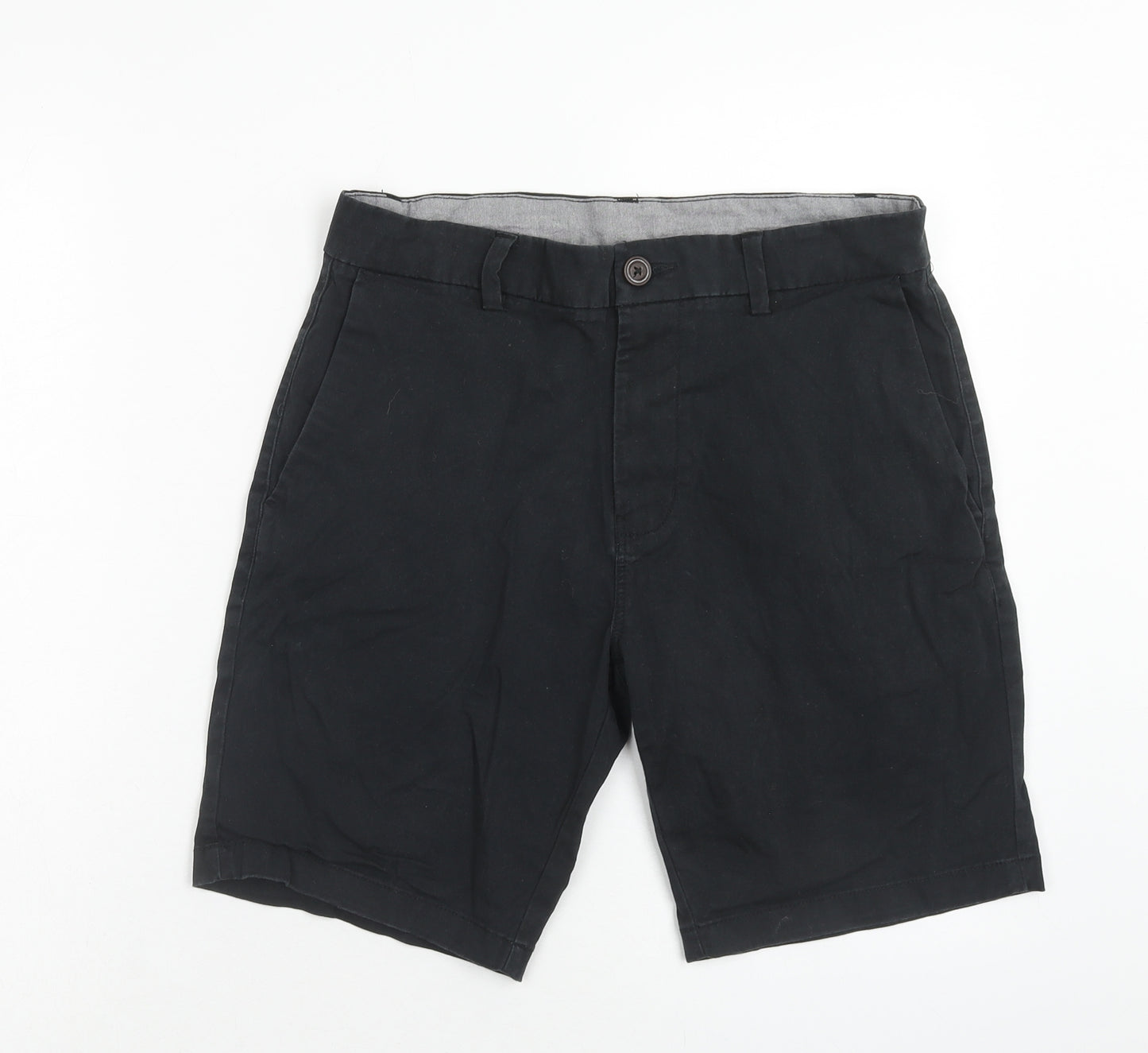 NEXT Mens Blue Cotton Chino Shorts Size 32 in Regular Zip