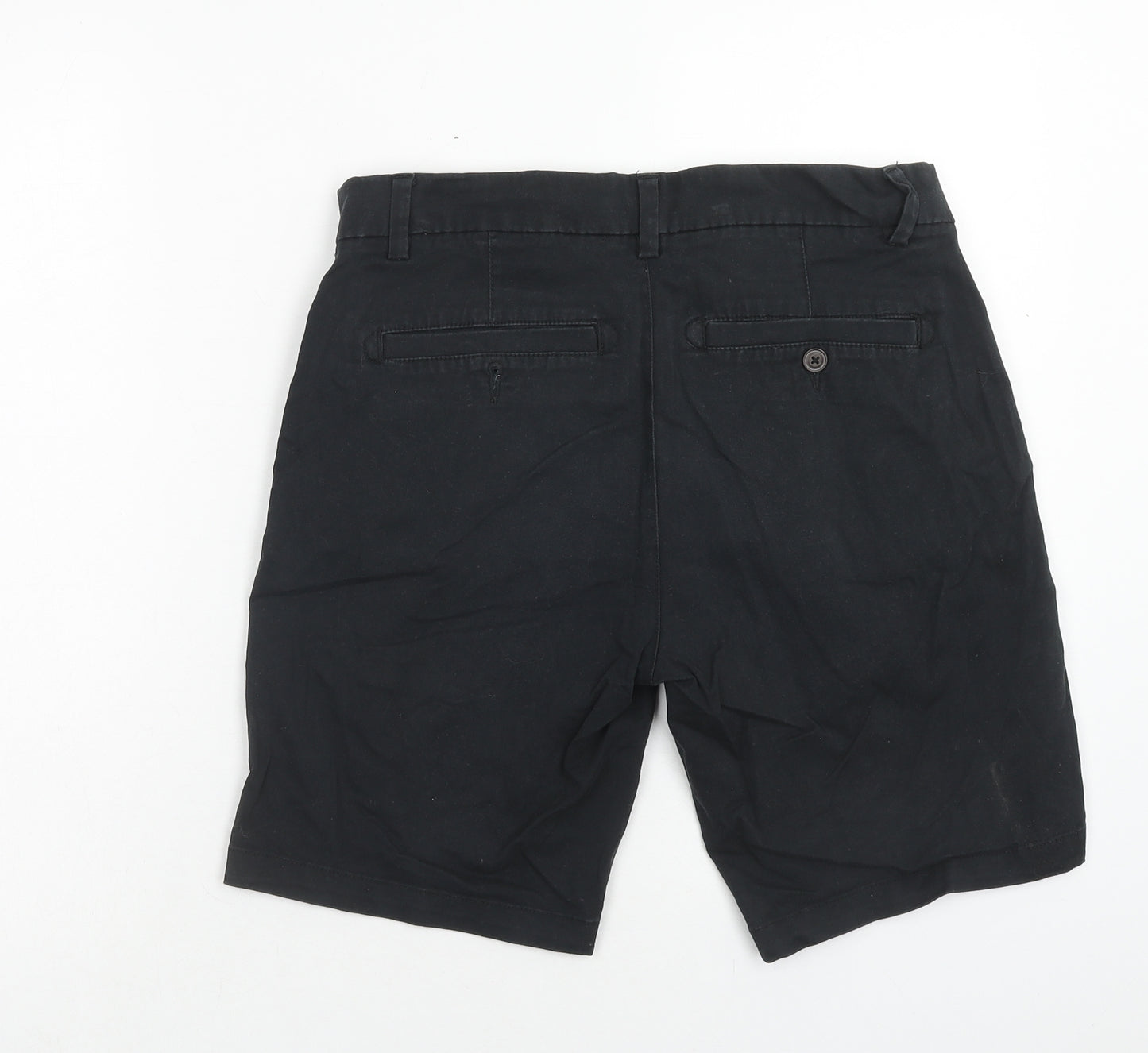 NEXT Mens Blue Cotton Chino Shorts Size 32 in Regular Zip