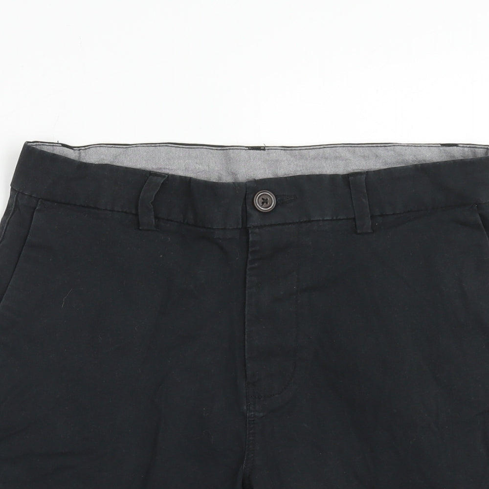 NEXT Mens Blue Cotton Chino Shorts Size 32 in Regular Zip
