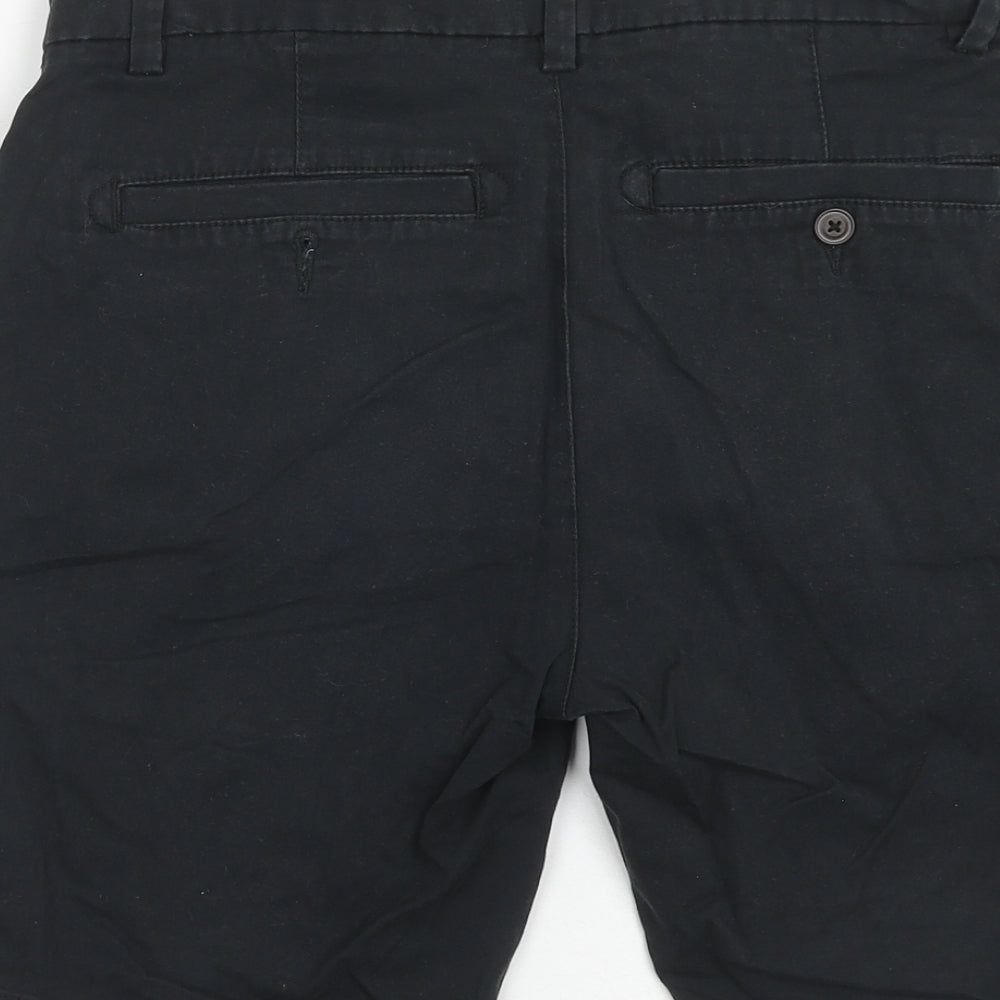 NEXT Mens Blue Cotton Chino Shorts Size 32 in Regular Zip