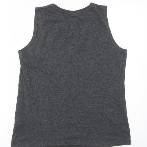 Atmosphere Womens Grey Cotton Basic Tank Size 10 Round Neck - Hakuna Matata
