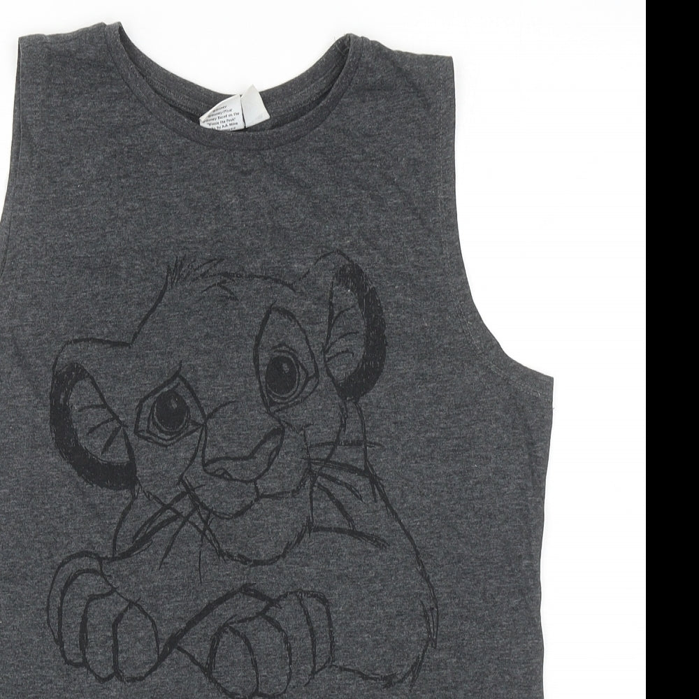 Atmosphere Womens Grey Cotton Basic Tank Size 10 Round Neck - Hakuna Matata
