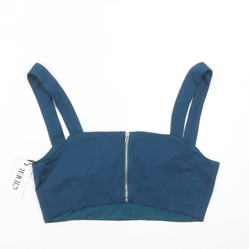 Cider Womens Blue Polyester Cropped Tank Size XS Sweetheart