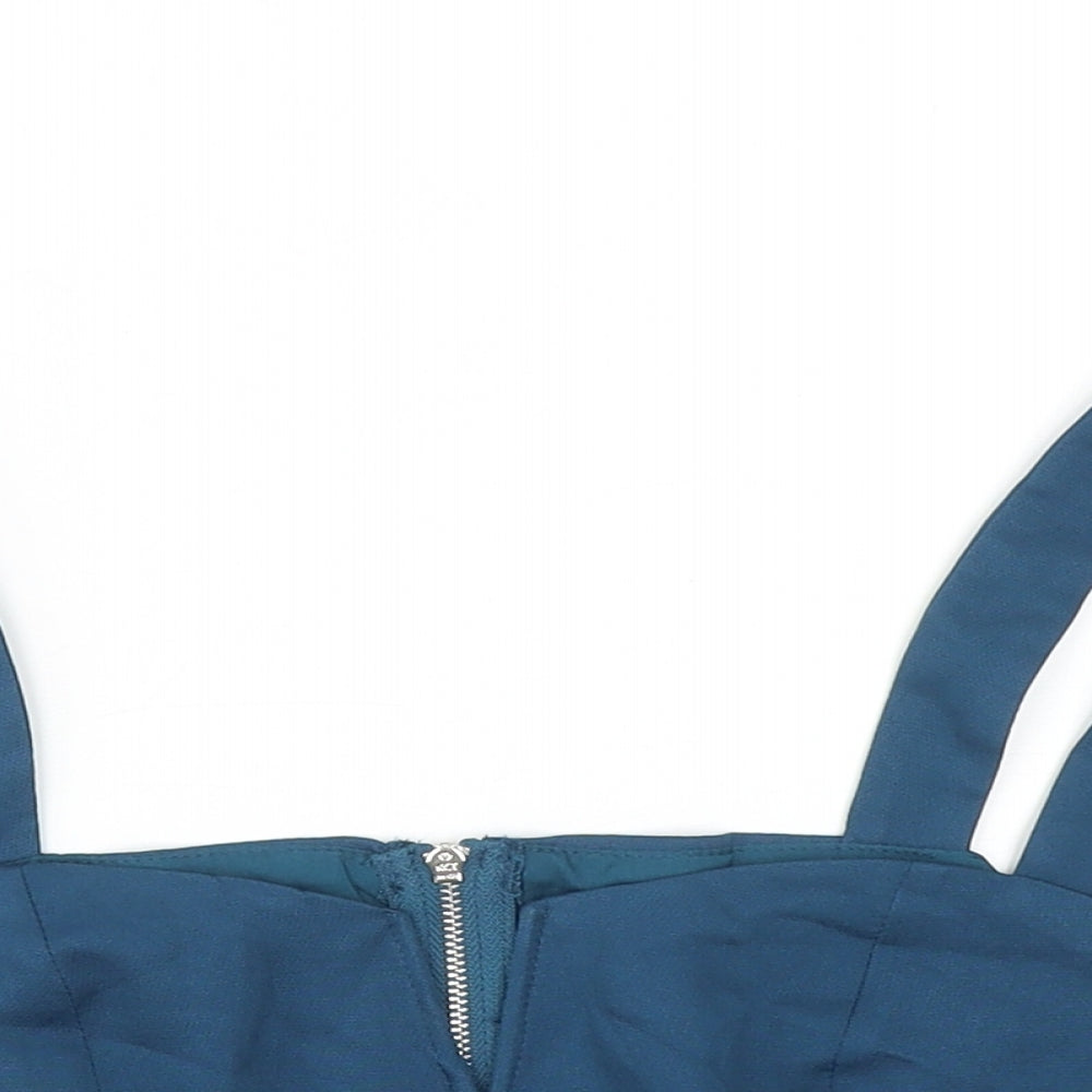 Cider Womens Blue Polyester Cropped Tank Size XS Sweetheart