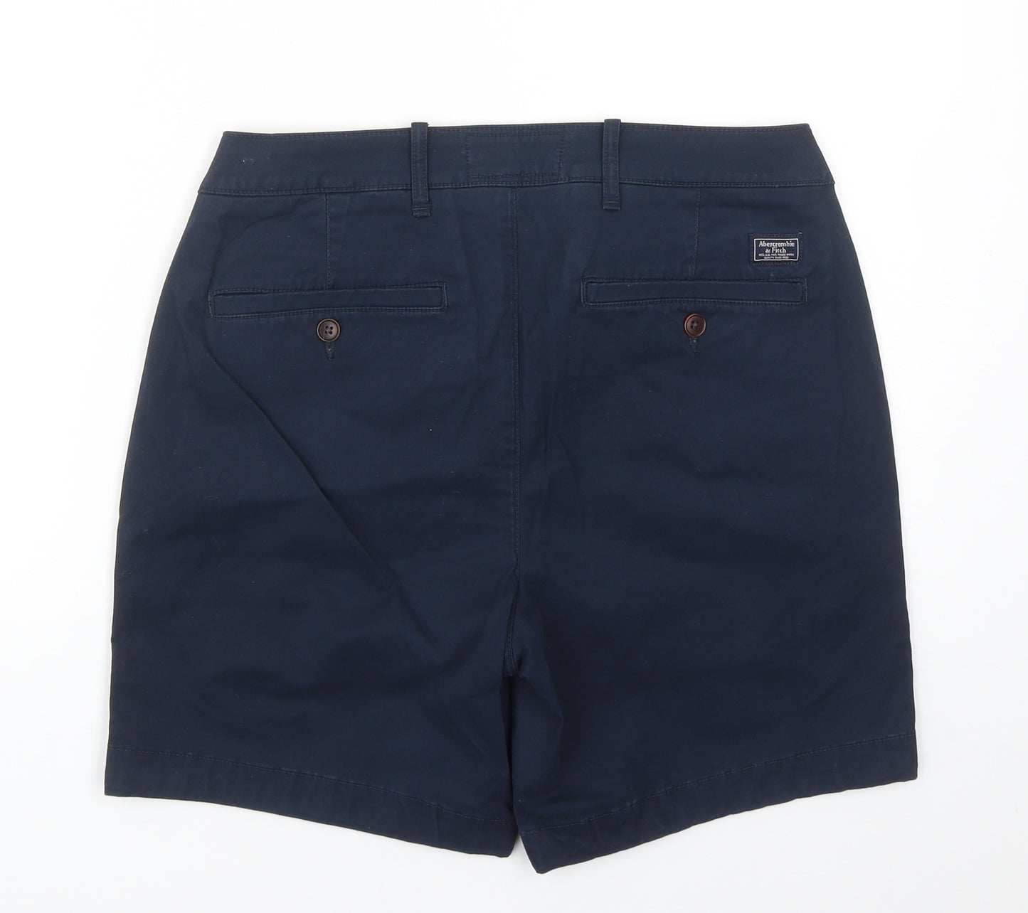 Abercrombie & Fitch Mens Blue Cotton Chino Shorts Size 32 in Regular Zip