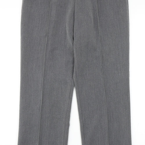 Classic Womens Grey Polyester Dress Pants Trousers Size 12 Regular