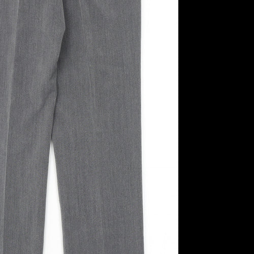Classic Womens Grey Polyester Dress Pants Trousers Size 12 Regular