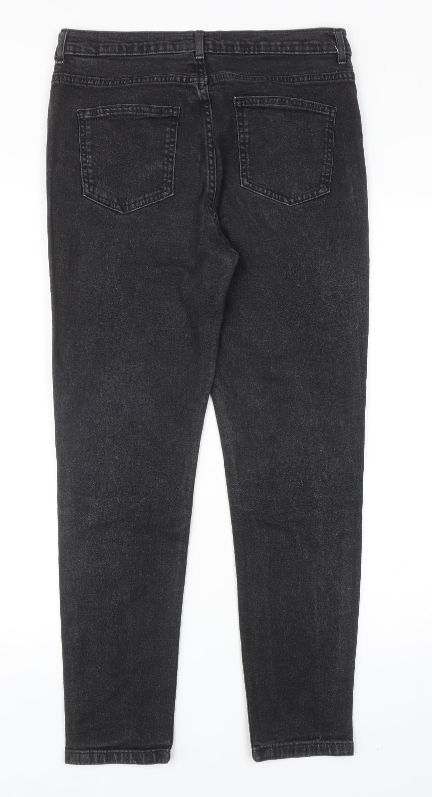 Marks and Spencer Womens Grey Cotton Skinny Jeans Size 12 Regular Zip
