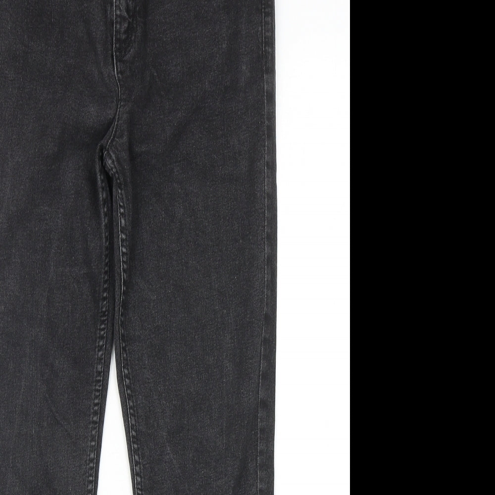 Marks and Spencer Womens Grey Cotton Skinny Jeans Size 12 Regular Zip
