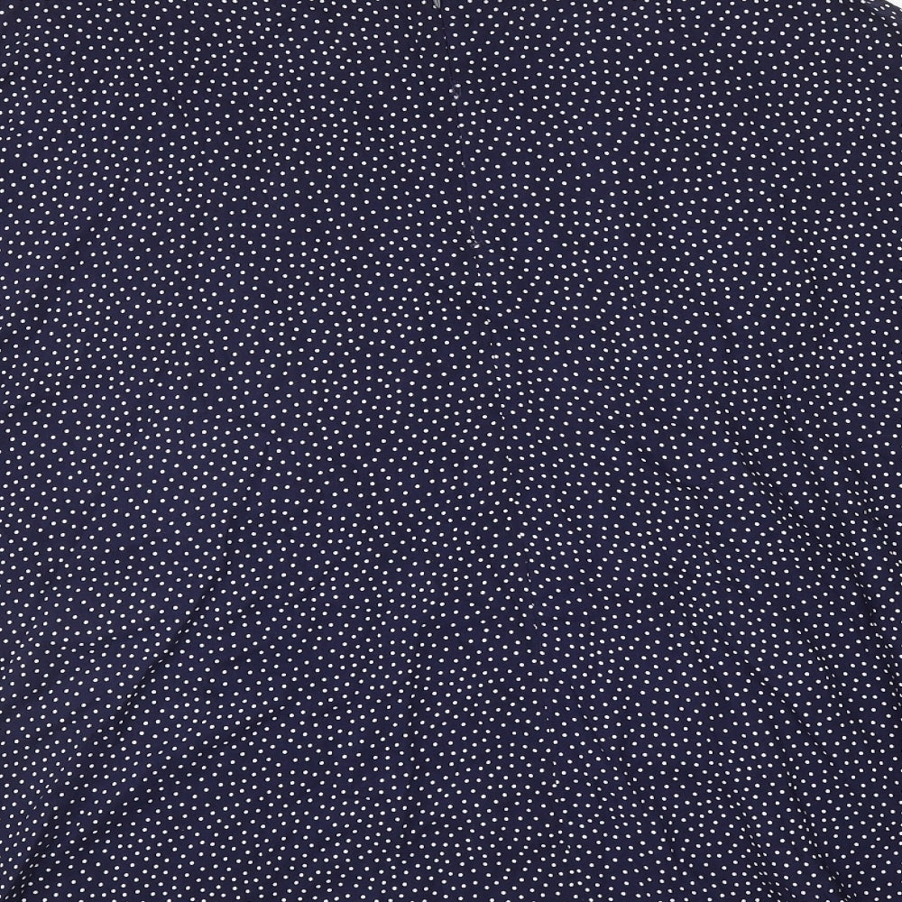 Monsoon Womens Blue Polka Dot Viscose Swing Skirt Size 12 Zip