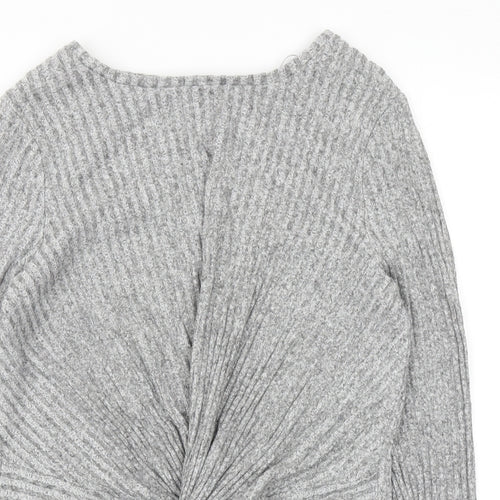 New Look Womens Grey Round Neck Viscose Pullover Jumper Size 8