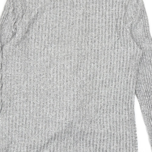New Look Womens Grey Round Neck Viscose Pullover Jumper Size 8