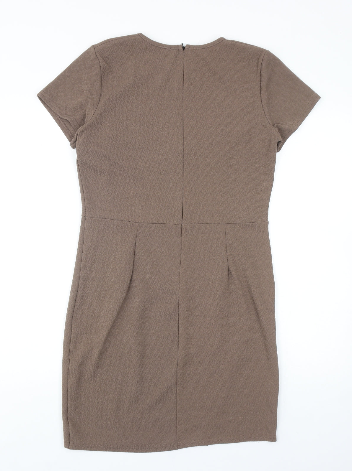 Daisy Street Womens Brown Polyester A-Line Size XL Round Neck Zip