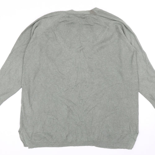 Marks and Spencer Womens Green V-Neck Viscose Cardigan Jumper Size XL
