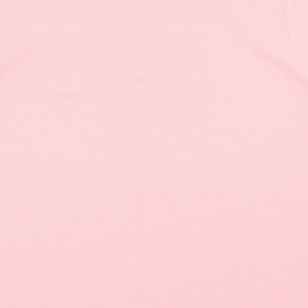 Bonmarché Womens Pink Polyester Basic T-Shirt Size L Round Neck - Flower Detail